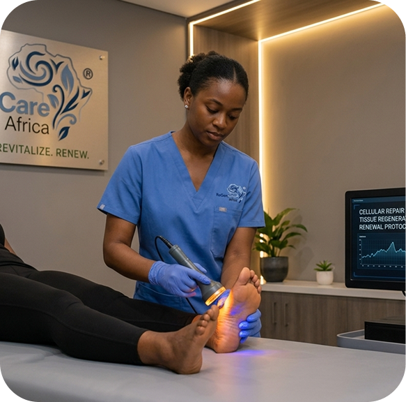 Doctor examining patient's foot